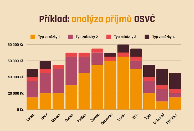 Příklad: Analýza příjmů OSVČ